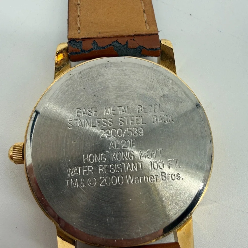 Armitron Tweety Bird Watch Water Resistant Vintage 2000 WORKS Y2K‎ Brown Band